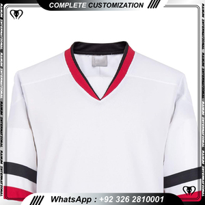 Jersey de hockey sobre hielo con bordado de diseño fresco verde en blanco barato de la Universidad personalizada - Product Image 2