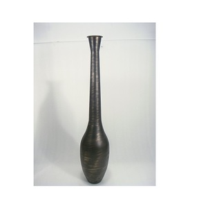 Vase Bouteille Fer Laiton Argent Mat - Product Image 4