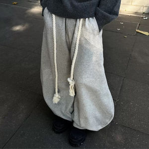 Derniers pantalons de survêtement sur mesure pour hommes pantalons de survêtement légers en coton éponge français jambe large jambe droite évasée pantalon baggy style - Product Image 5