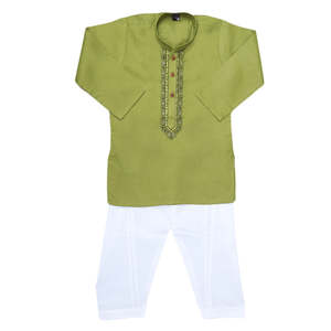 Traje Kurta Shalwar Bordado para Niños - Verde - Product Image 1