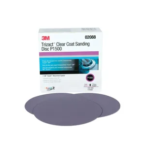 Disque de ponçage 3M 02088 Trizact Hookit 6 pouces, grain P1500, pour peinture transparente, (boîte de 25) - Product Image 1