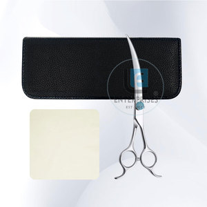 Ciseaux de toilettage pour animaux de compagnie personnalisés à marque privée, courbés, manuels, en acier inoxydable, de haute qualité, durables, écologiques, faciles à utiliser pour les chiens - Product Image 2