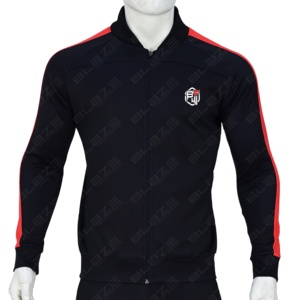 Chaqueta Deportiva Unisex Medalist 2.0 en negro y rojo, Sudadera con capucha para hombre con cremallera, Chaqueta de chándal personalizada Blaze Fight Wear - Product Image 2