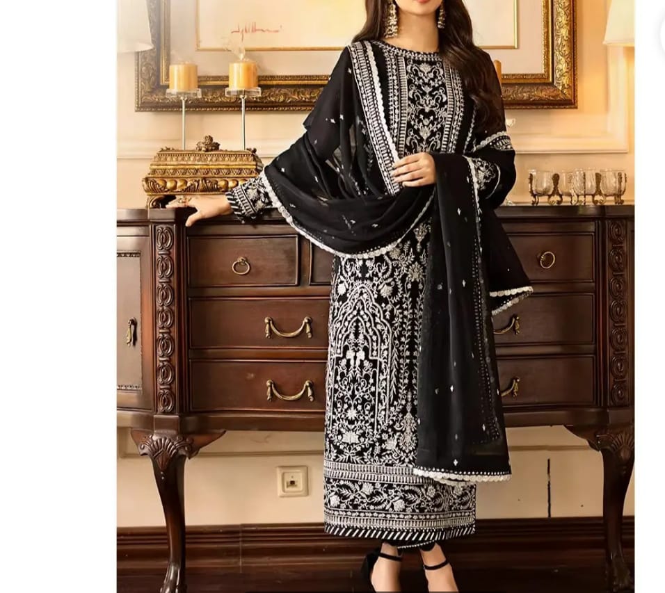chinese dress ladies Ella Kids 3 Piece Stitched Suit (Bag Sold Separately) – Ayla Noor