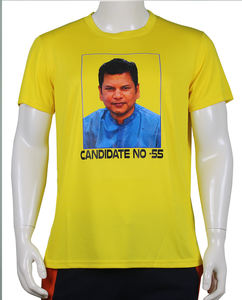 Vente en gros 100% polyester col rond hommes T-Shirt avant Logo coupe surdimensionnée Style Hip Hop manches courtes respirant séchage rapide 180g - Product Image 5