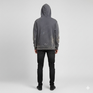 เสื้อฮู้ดดี้ผู้ชายสไตล์วินเทจปี 2026 ลายการ์ตูน ซิปหน้า ขอบดิบ ผ้าฝ้ายเนื้อหนา รับผลิตตามแบบ (OEM) ขายส่ง สไตล์สตรีทแวร์สำหรับฤดูใบไม้ร่วง - Product Image 5