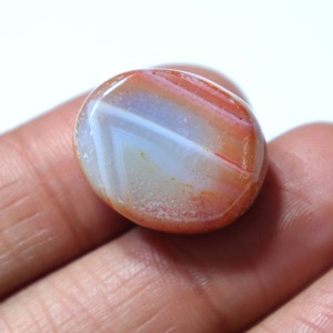 หินโมราอะเกตเจียระไนแบบหลังเบี้ยอะเกตตามธรรมชาติกำไลข้อมือหินอาเกตแบบเรียบขายส่งสำหรับหินอัญมณี - Product Image 3