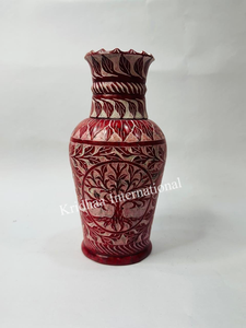 Vase à fleur en marbre naturel 100% fait à la main Vase en pierre de haute qualité de taille personnalisée pour la décoration intérieure Cadeau de table Dernier pot de fleur en marbre - Product Image 4