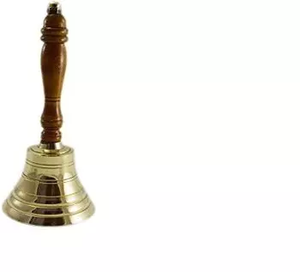 Style Brass Hand <b>Bell</b> with Wood Handle Outdoor Dinner <b>Bells</b> Made Handicrafts Home Hand <b>Bell</b> - Product Image 2