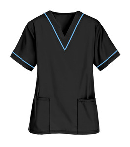 Gommage d'allaitement de haute qualité avec logo personnalisé Tissu doux en poly coton pour femmes OEM Vente en gros Top à col en V Uniformes hospitaliers - Product Image 3