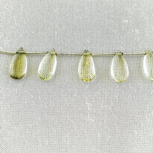 Smooth Pear Shape Loos Beaded Strand Natural Green Amethyst Gemstone 8Inch Long Beaded Strand for Making Beaded Jewelries <b>Charms</b> - Product Image 1