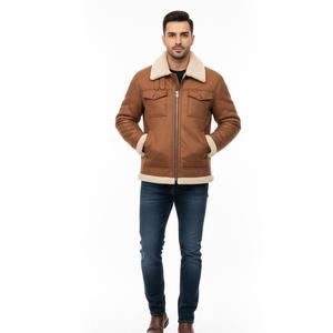 Veste en cuir de créateur pour hommes Manteau d'hiver chaud Fabricant d'équipement d'origine Conception de logo personnalisé Vêtements d'extérieur à la mode Fournisseur en gros - Product Image 1