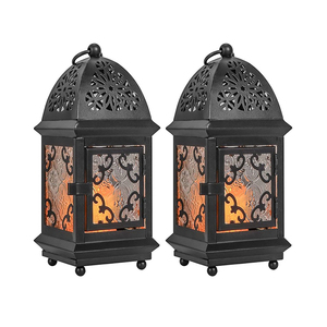 Hot Selling Elegant Design Black Finished Metal Lantern Candle <b>Light</b> Holder Lamp <b>Moroccan</b> Design Candle Lantern at Best Price - Product Image 2