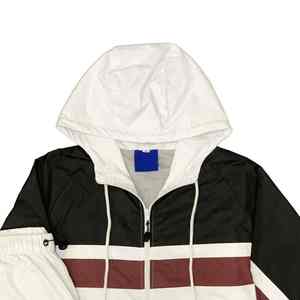 Survêtement d'hiver décontracté tissé deux pièces pour hommes personnalisé de qualité supérieure ensemble veste courte coupe-vent 100% Polyester Patchwork Zip - Product Image 3