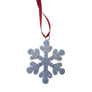 Adorno Navideño Colgante en Forma de Estrella con Acabado Antiguo, Hecho a Mano, Personalizado, Decoración para Eventos al por Mayor, Estrella de Hierro con Lámina Plateada - Product Image 1