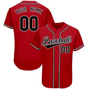 Chemises de baseball pour hommes noires élégantes, vente en gros OEM, jersey de baseball 100% polyester, séchage rapide, boutonné - Product Image 1