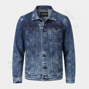 Veste en jean décontractée de haute qualité à col montant et à capuche, pour homme et femme, vêtements d'hiver, personnalisable, tendance, unisexe, vêtements d'extérieur tendance - Product Image 1