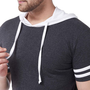 Sudadera con capucha de manga corta de alta calidad para hombre con logotipo personalizado, Jersey de algodón 100%, ropa de calle para hombre, sudaderas con capucha de manga corta a la moda - Product Image 6