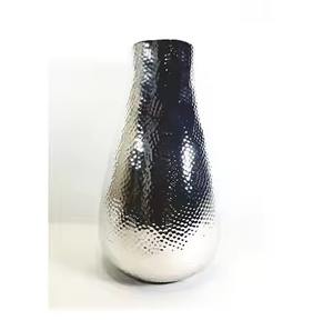 Beau vase à fleurs de style vintage à motif martelé en aluminium élégant pour les décorations d'angle de maison élégantes - Product Image 3