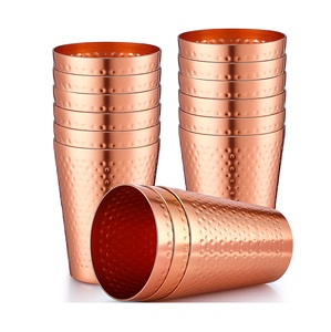 ถ้วยดื่มน้ำทองแดง14ออนซ์ถ้วยโลหะสำหรับดื่มพื้นผิวที่ทุบแก้วใส่เครื่องดื่มเย็น - Product Image 3