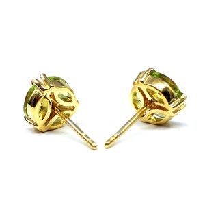 Pendientes de plata de ley 925 con gemas de peridoto para mujer, pendientes de moda chapados en oro - Product Image 4