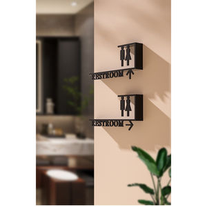 Panneau de porte en métal plaqué or au design moderne et classique, parfait pour une décoration élégante de porte de salle de bain et de toilette - Product Image 5