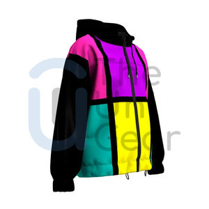 Chaqueta deportiva de invierno de poliéster 100% ligera con estampado personalizado para hombre, cortavientos impermeable con capucha, estilo callejero, posición frontal del logotipo - Product Image 5