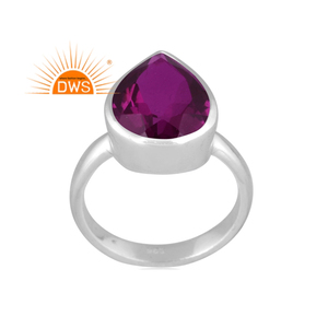Anillo apilable de piedras preciosas de cuarzo turmalina rubilita doblete de plata de ley fina de última tendencia, fabricante de joyería personalizada - Product Image 1