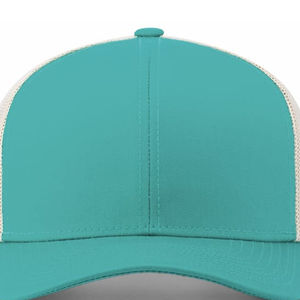 Gorra de Béisbol de Malla de 6 Paneles en Verde Azulado y Crema con Diseño de Color en Contraste, Ajustable, Unisex, Impermeable, para Invierno - Product Image 4