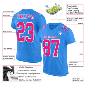 Camiseta de fútbol americano dorada y negra personalizada, uniforme de equipo con nombre y número, malla transpirable, corta, antibacteriana, 100% - Product Image 3