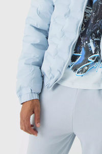 Latest Design Man's <b>Jacket</b> Heat Seal Hooded Puffer <b>Jacket</b> In <b>Light</b> Blue Windproof Quilted Down Coat Custom Bubble <b>Jacket</b> For <b>Men</b> - Product Image 6