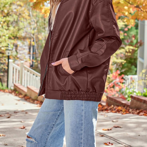 Chaquetas de Cuero de Alta Calidad para Mujer, Estilo Moderno, Nuevo Modelo, Chaqueta de Cuero Informal con Cremallera, Chaqueta de Cuero para Mujer - Product Image 4