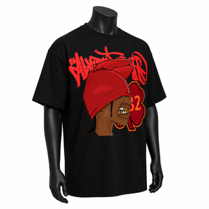 เสื้อยืดโอเวอร์ไซส์ลายกราฟิกสำหรับผู้ชาย เสื้อผ้าสตรีทแวร์ฮิปฮอปผ้าฝ้าย เสื้อยืดแฟชั่นลำลองสีดำ - Product Image 3