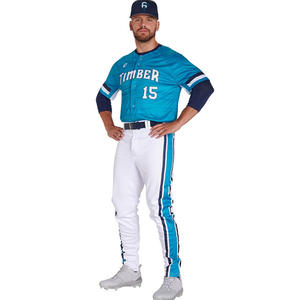 ชุดเครื่องแบบทีมเบสบอลออกแบบได้ตามต้องการชุดเสื้อกางเกงทีม OEM พร้อมการพิมพ์ปักลาย - Product Image 1