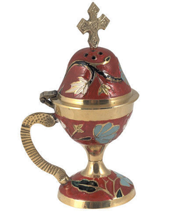 Brûleur d'encens peint à la main bon cadeau élégant maison jardin et bureau porte-encens et encensoir brûleur d'encens en laiton - Product Image 3