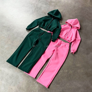 100% Cotton French Terry Men Sweatsuits Custom Blank Hoodie Sweatshirt and <b>Sweatpants</b> <b>Set</b> Men's Oversized Boxy Fit Hoodies <b>Sets</b> - Product Image 5