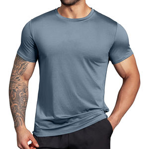 Vêtements de plein air hommes T-shirt haute qualité sonnerie produit personnalisé blanc col rond tissu extensible T-shirt pour hommes - Product Image 1