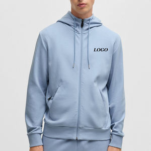 Sudadera con Capucha para Hombre de Alta Calidad, Color Sólido, Transpirable, con Cierre de Cremallera, Estilo Informal 2026, con Cordones, Mangas Largas y Logotipo - Product Image 1