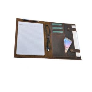 Funda organizadora de diseño acolchado Popular 2024, funda organizadora de cuero genuino para documentos con bolsillo para tarjetas - Product Image 1