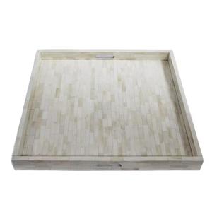 Bandeja de servicio con incrustaciones de hueso del proveedor Pulido brillante hecho a mano de color blanco y negro con el último diseño - Product Image 3