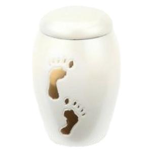 Urnes funéraires en laiton de haute qualité pour animaux de compagnie avec empreinte de patte urnes funéraires en métal fini de couleur or et blanc pour les cendres humaines - Product Image 1