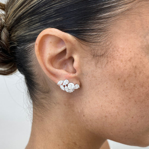ต่างหูเพชรแท้จากห้องปฏิบัติการที่ได้รับการรับรองจาก IGI ทอง 10k 14k 18k ดีไซน์เครื่องประดับชั้นดี มีตัวเลือกทองคำแท้สีเหลือง สีโรสโกลด์ และสีขาว สำหรับวันเกิด - Product Image 1