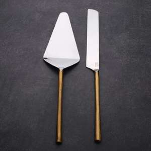 Elegant Metal Cake Cheese Serving Set for Wedding Parties <b>Birthdays</b> and Home Dessert Presentation <b>Table</b> Decor - Product Image 1