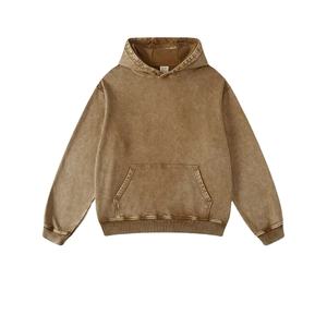 Pull en molleton pour homme 100% coton, nouveau pour l'hiver, 400g, lourd, écologique, ample, à capuche, logo personnalisé brodé, vieux batik, couple - Product Image 1