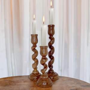 Porte-bougie en bois naturel fait à la main, respectueux de l'environnement, avec finition naturelle polie à la main, pour un concept de décoration intérieure terreux, Noël - Product Image 1