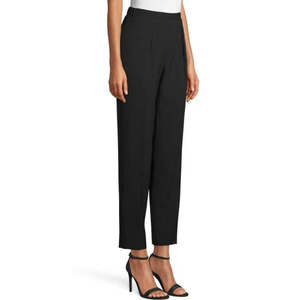 Pantaloni a Pieghe a Vita Alta da Donna Anne Klein, Neri in Crêpe di Tela Antirughe, Taglia Media, per la Stagione Autunnale - Product Image 3