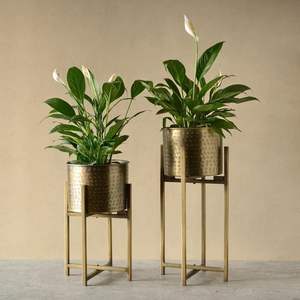 Bacs de jardin en métal galvanisé en gros, ensemble de 2 pièces, jardinières à fleurs en relief, seaux en zinc robustes pour pépinière et décoration intérieure - Product Image 6