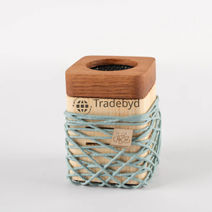 Wooden Leather Bakhoor burner <b>Mini</b> Mubkhar Ramadan Gift Incense burner with Oud Gift Set - Product Image 3