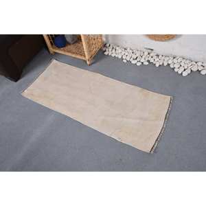 Alfombra moderna de lana Beige de 1,7x4 pies, diseño de retazos de área grande para dormitorio para adolescentes, tejido Jacquard con respaldo de látex de alta calidad - Product Image 3
