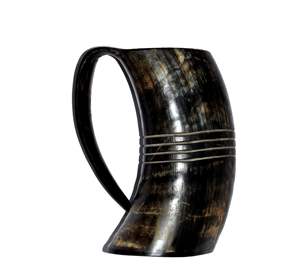 Mug en corne noire en gros, verres à bière, design artisanal de mug en corne pour table, cuisine et bar à bière, verres à boire, logo personnalisé - Product Image 1